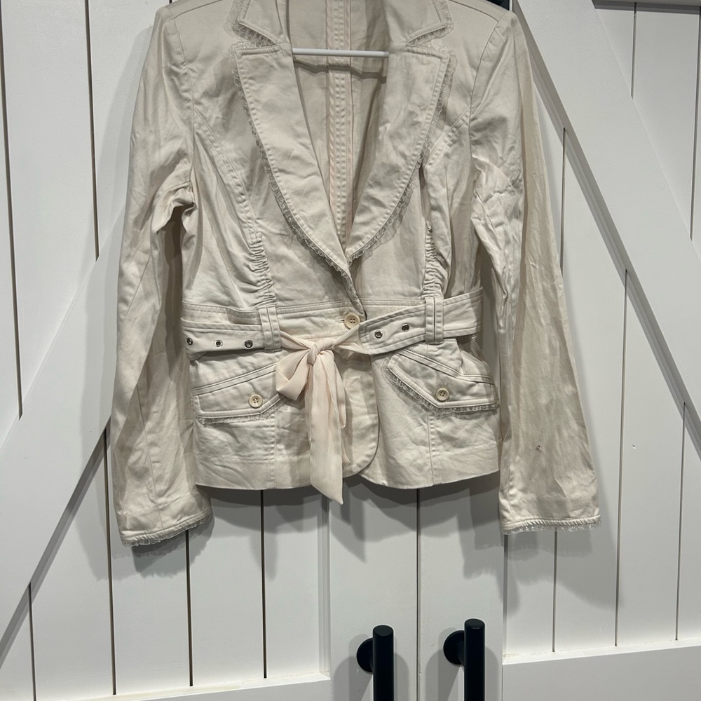 Women's Cream Jacket with Belt